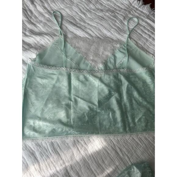 Vintage Elissa Size Medium High Leg Mint Teal Lace Lingerie Set - Picture 5 of 10